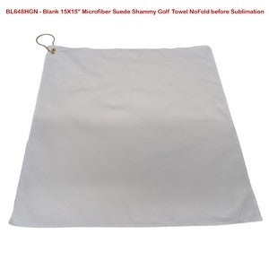 72 Hr Fast Ship - Microfiber Suede Shammy Golf Towel, Finished size 15x15, Sublimated