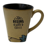 ~Vines 16oz 2tone caramel/black mug in a Black Leaf Gift box