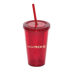 500 Ml. 17 Fl. Oz. Double Walled Tumbler With Straw