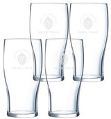~ Tulip pilsner 20oz clear glass Set of 4 in Sable gift box - Etched