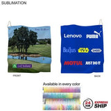 24Hr Express Ship -Microfiber Suede Shammy Golf Towel, Nofold, Finish size 15x15, Sublimated 2 sides