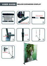 10' Exhibitor Expanding Display Kit, Media Wall, Backdrop, with Full Color Graphics, NO SETUP CHARGE