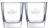 ~Square Mini 10.5oz glass Set of 2 in a Mystique gift box