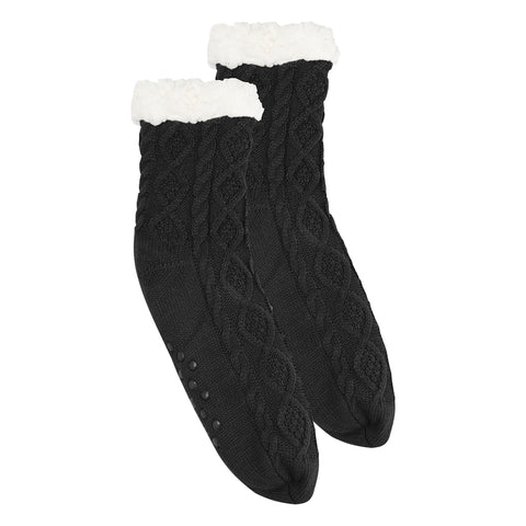 Cozy Cable Knit Slipper Socks