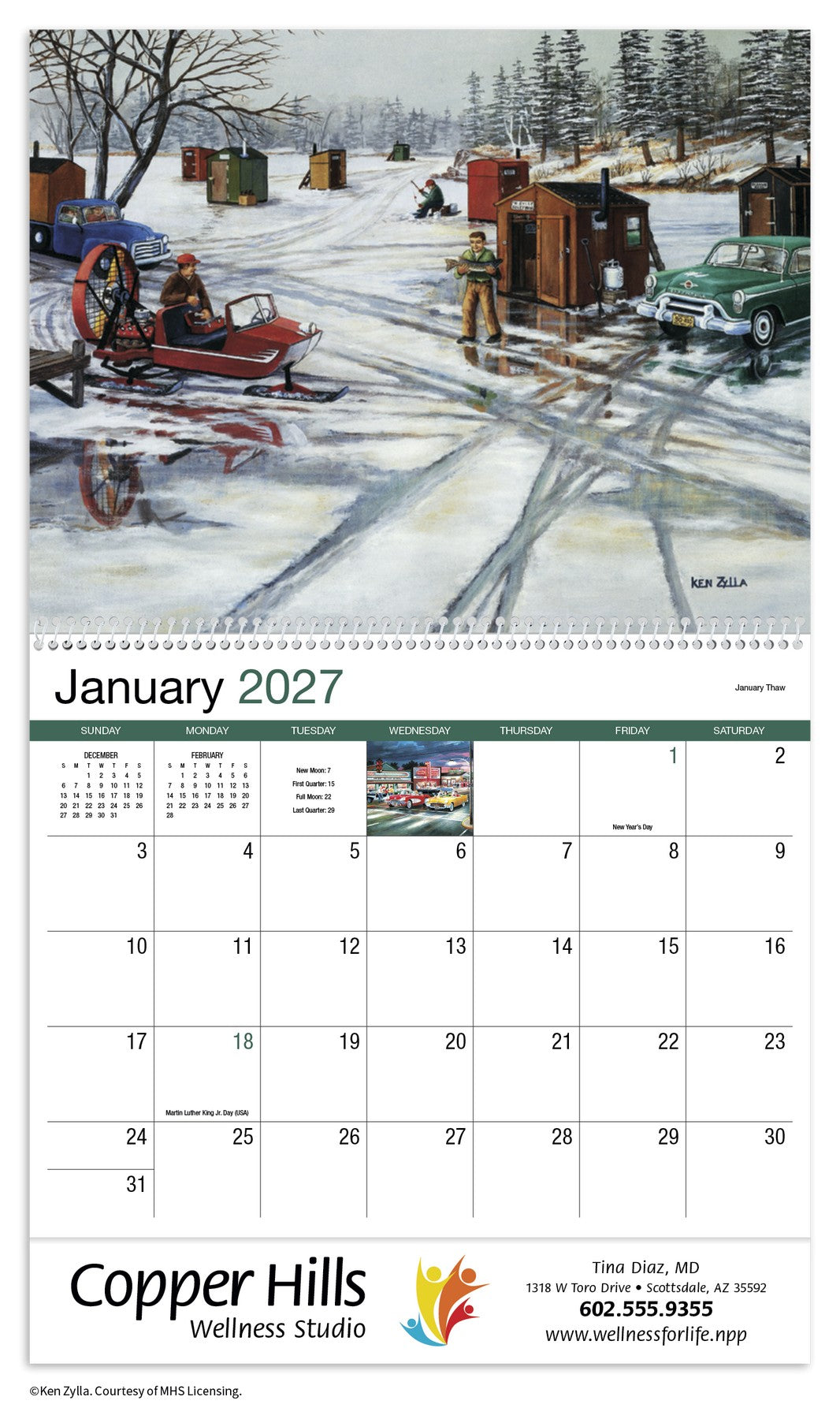 HotLine Products America Remembered Appointment Calendar - Spiral open image