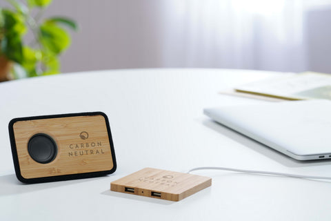 FSC® 100% Bamboo Wireless Charging Pad with Dual Outputs