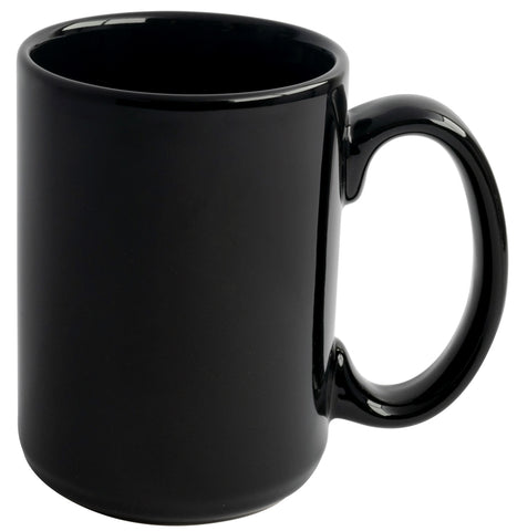Jumbo 15oz black ceramic mug - Etched