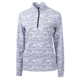 Cutter & Buck Traverse Stretch Camo Print Quarter Zip Womens Pullover