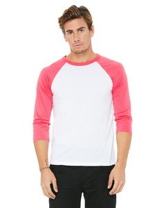 BELLA+CANVAS Unisex Three-Quarter Sleeve Baseball T-Shirt