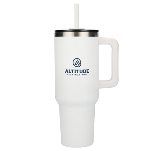 Pinnacle 40 oz Vacuum Insulated Eco-Friendly Travel Tumbler With Straw