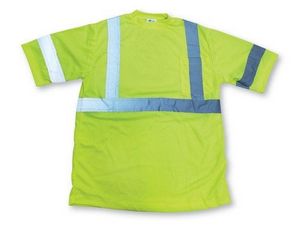 Lime Green Dry Polyester Short Sleeved Safety Shirt