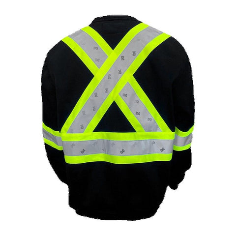 11 Oz. Black Polyester Microfleece Crewneck Sweatshirt