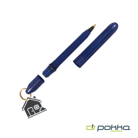 Pokka? Pocket Pen w/Dock & Gold Keyring & Charm in Tin Box