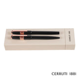 Cerruti 1881® Block Brushed Ballpoint & Rollerball Pen Set