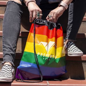 Jumbo Rainbow Drawstring Backpack
