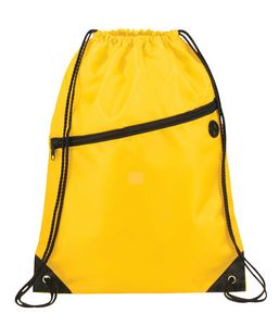 Robin Drawstring Polyester Bag with Front Zipper Pocket