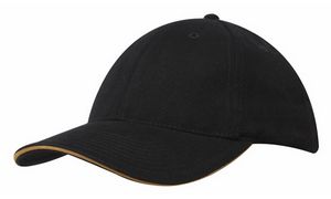000954 Brushed Heavy Cotton Cap w/Sandwich Trim