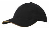 000954 Brushed Heavy Cotton Cap w/Sandwich Trim