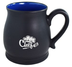 Oslo 16oz 2tone black/blue mug in Ripple gift box -Etched