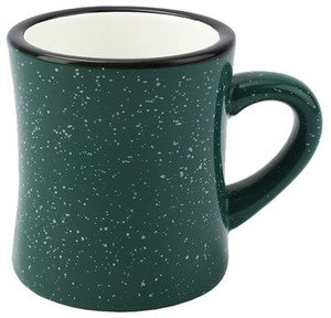 Diner 10oz speckled green exterior/white interior mug - Etched