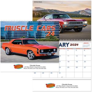 Full Colour Muscle Cars Spiral Wall Calendar