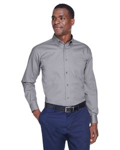000169 Harriton Men's Easy Blend™ Long-Sleeve Twill Shirt with Stain-Release