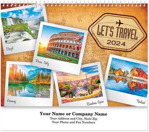 Let's Travel Spiral Wall Calendar