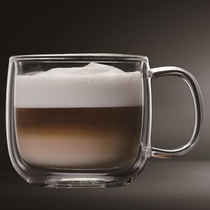 Barista Collection, 16.7oz double wall clear Borosilicate Glass Café Latte mug