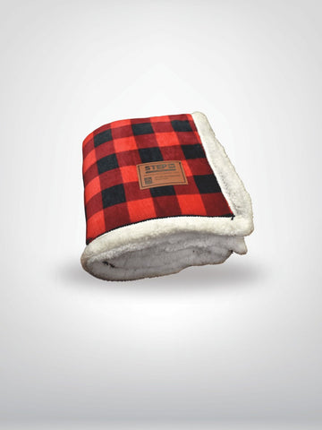 Deluxe Sherpa Throw Blanket- Buffalo Check