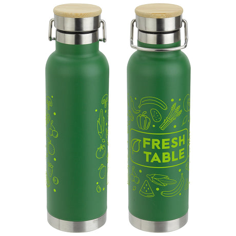 Cusano 22 oz Vacuum Insulated Stainless Steel Bottle with Bamboo Cap