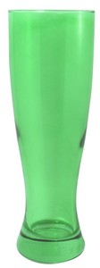 Super Pilsner 16oz emerald coloured glass - Etched