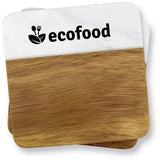 2 Pc. Acacia Wood & Marble Coaster Set