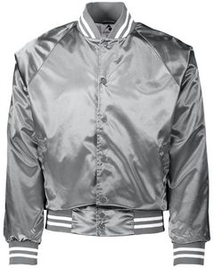 Augusta Unisex Striped Trim Satin Baseball Jacket