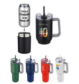 Novo Combo 20 oz Vacuum Insulated Stainless Steel Mug and Screw-On 12 oz Can Cooler