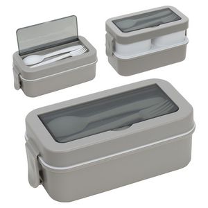 Connoisseur 3-Compartment Stackable Lunch Box with Utensils