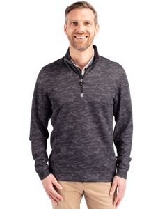 Cutter & Buck Traverse Stretch Camo Print Eco Quarter Zip Mens Pullover