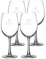 Durham, 19.5oz crystalline stemmed wine glass S/4 in a Noir black gift box - Etched