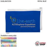 24 Hr Express Ship - Plush Velour Terry Cotton Blend Colored Hand, Fitness Towel, 15x25, Sublimated