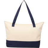 Color Accent Zippered Cotton Tote