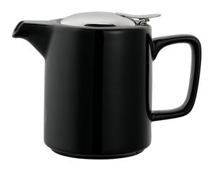 Washington Teapot 16oz ceramic with stainless steel lid, black