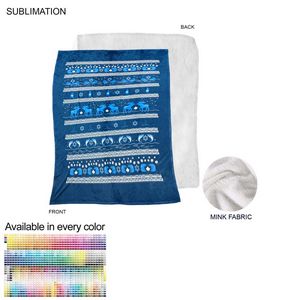 000594 Plush and Cozy Mink Flannel Fleece Blanket, 60x80, Sublimated Edge to Edge 1 side