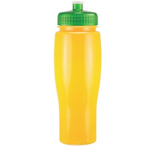 24 Oz. Contour Bottle w/ Push Pull Lid - Solid Colors