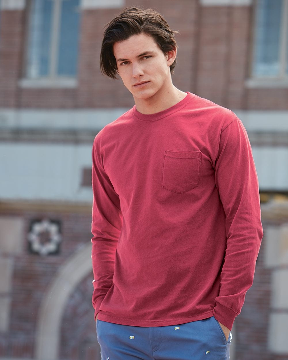 Comfort Colors Garment-Dyed Heavyweight Long Sleeve Pocket T-Shirt