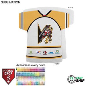 72 Hr Fast Ship - Hockey Jersey Shape Microfiber Keepsake Towel, 18x17, Sublimated Front Side