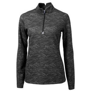 Cutter & Buck Traverse Stretch Camo Print Quarter Zip Womens Pullover