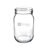 Warwick, 16oz clear glass mason jar - Etched