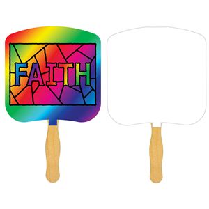 Religious Hand Fan/ Faith Stained Glass