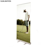 24Hr Express Ship-Sublimated Heavy Fabric Premium Retractable Pull Up Banner, Stand & Bag, (33.5"x79