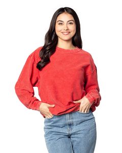 CHICKA D Ladies' Corded Crew Sweatshirt