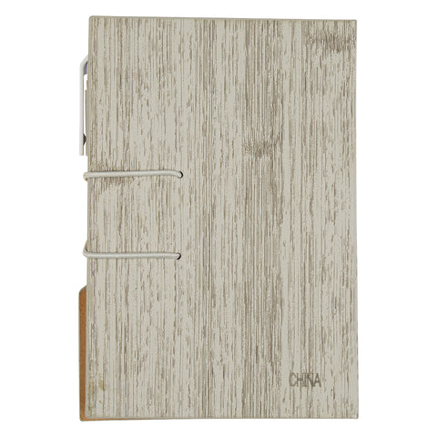 Woodgrain Look Notebook With Sticky Notes And Flags